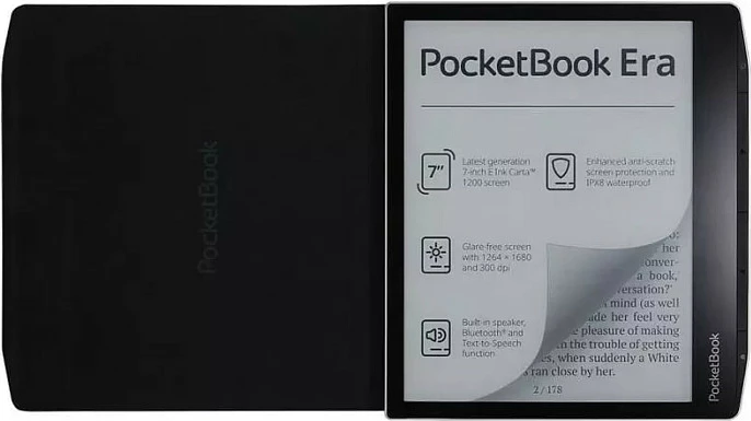Mbështjellës PocketBook Charge Canvas Black për Era, 7 inç, i zi