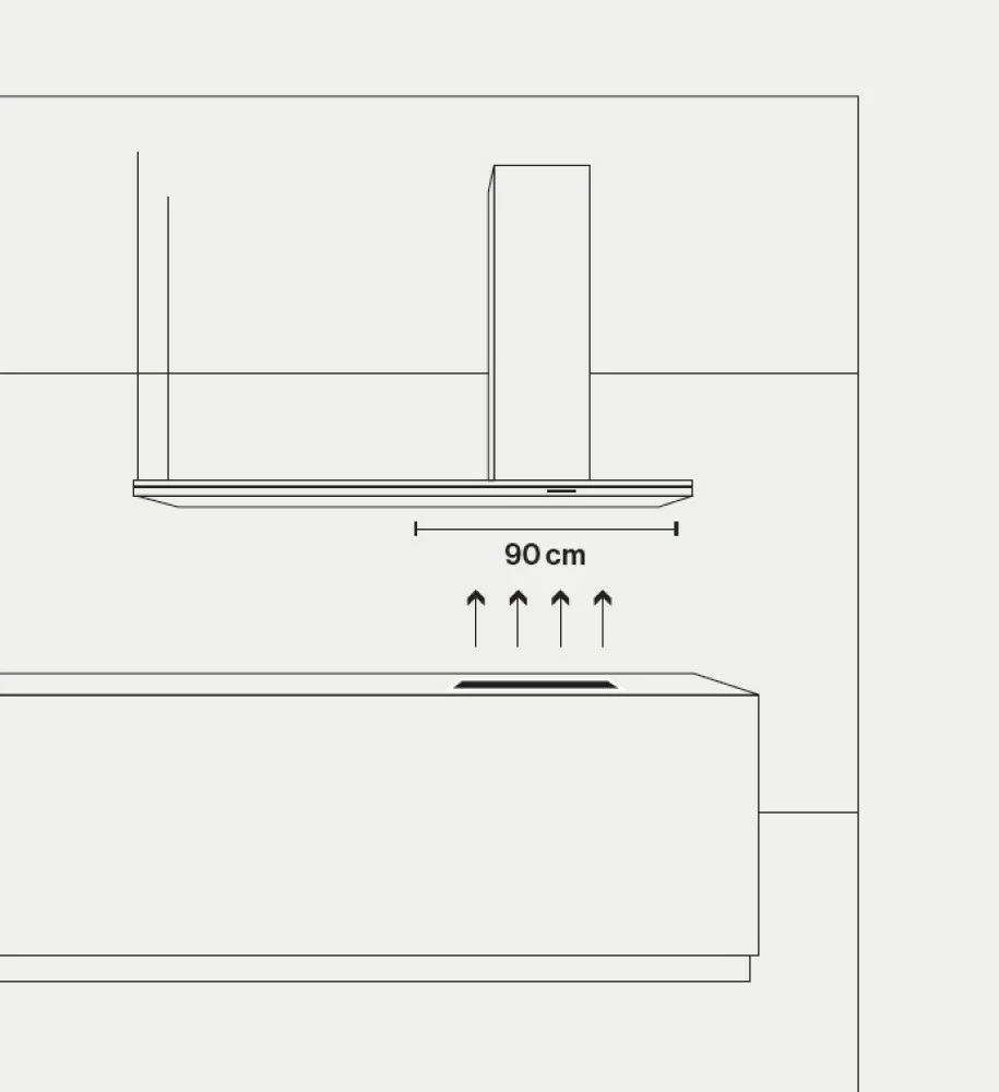 Aspirator FALMEC Lumen Isola, 175 cm, inox