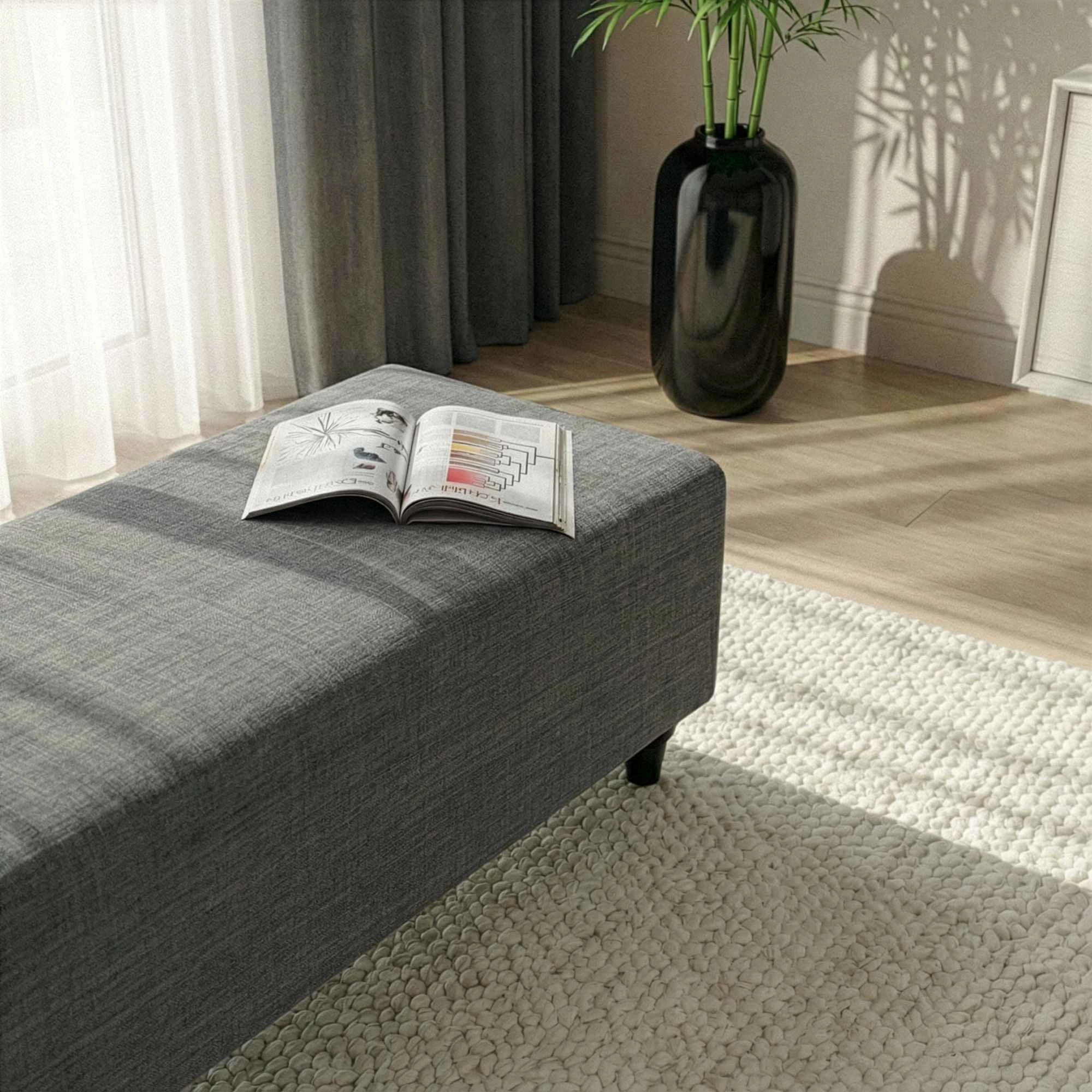 Pouf Flavia, ngjyrë gri, Atelier del Sofa