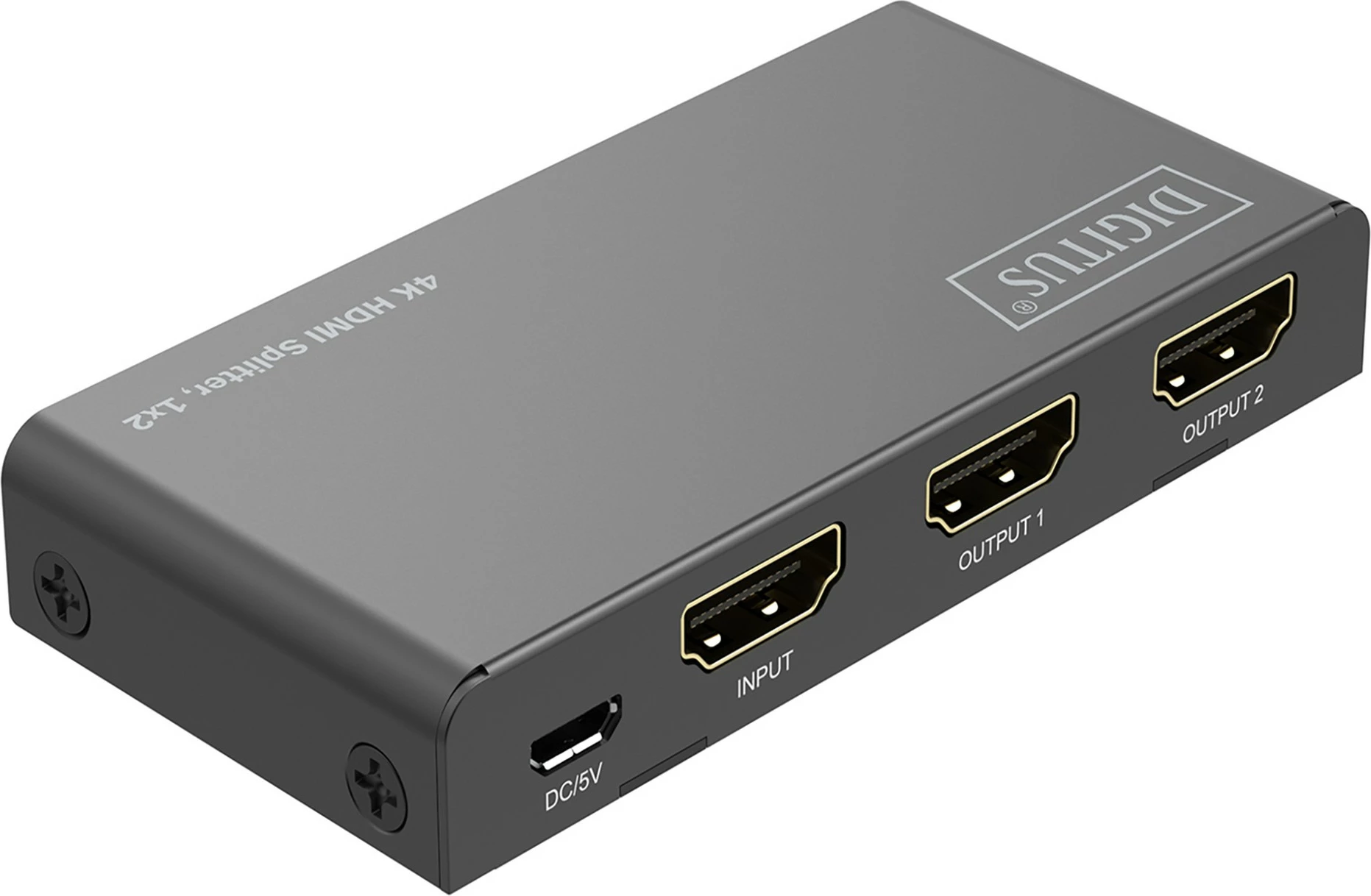 Splitter HDMI Digitus 4K, 1x2, HDMI, 2x HDMI, 3840 x 2160 pixels, Gri, Metal