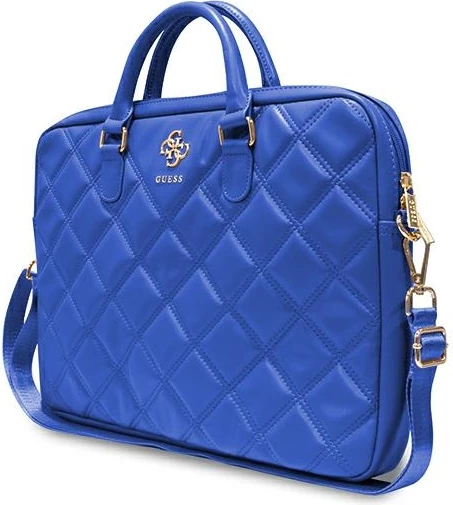 Çantë laptopi Guess Quilted 4G, 16 inç, lëkurë ekologjike, Kaltër