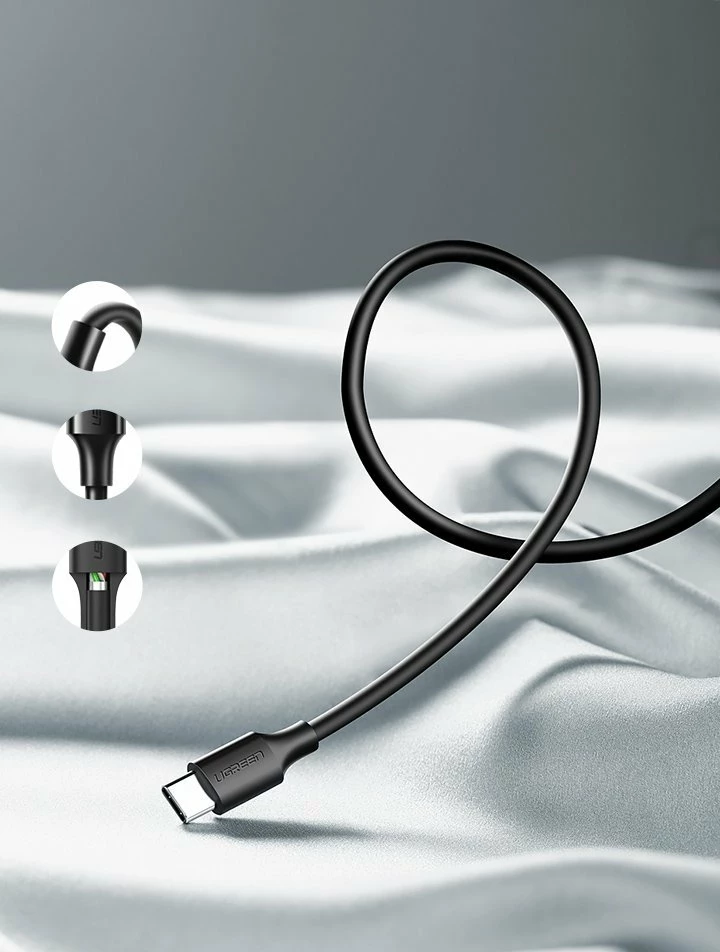 Kabllo Ugreen US287 60826, USB-A në USB-C, 3A, 3m, e zezë