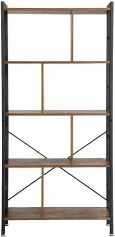Raft librash VASAGLE LBC12BXV1, 4-katësh, 74 x 30 x 154.5 cm, kafe rustike