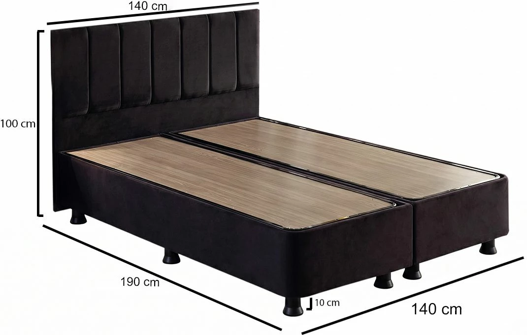 Bazë dhe shpinë krevati dopio Skye Decor, Ela Double, e zezë, 140x190cm