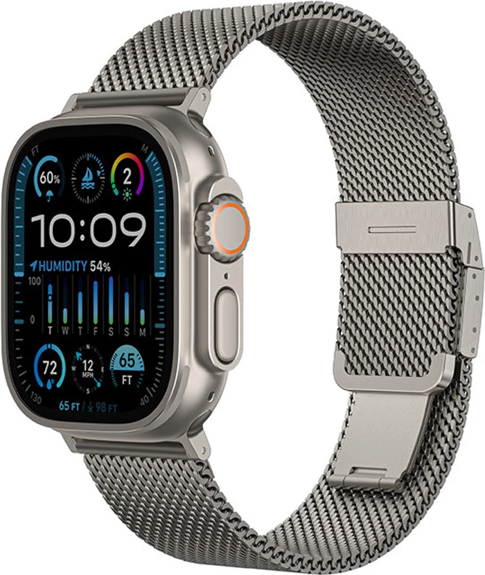 Rrip ore AmazingThing Titan Premium Metal Band për Apple Watch 38/40/41/42/44/45/46/49 mm, argjend