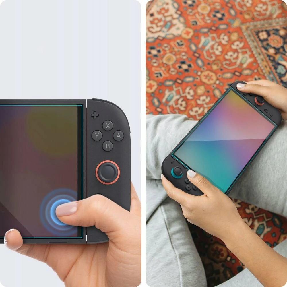 Xham mbrojtës ekrani Spigen GLAS.tR EZ Fit AGL10156 për Nintendo Switch 2, 9H, 0.58 mm, 2 copë, transparent