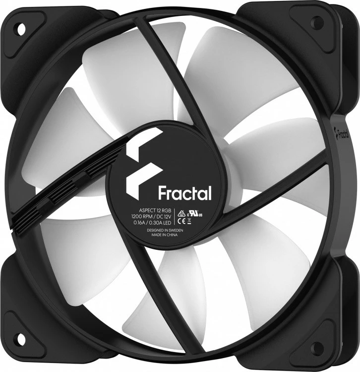 Ventilator për kasë Fractal Design Aspect 12 RGB PWM, 120 mm, kornizë e zezë