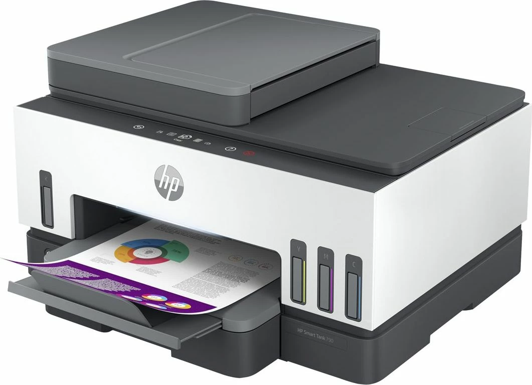 Printer multifunksional inkjet HP Smart Tank 790 4WF66A, A4, Wi‑Fi/Ethernet/USB, CISS, i bardhë