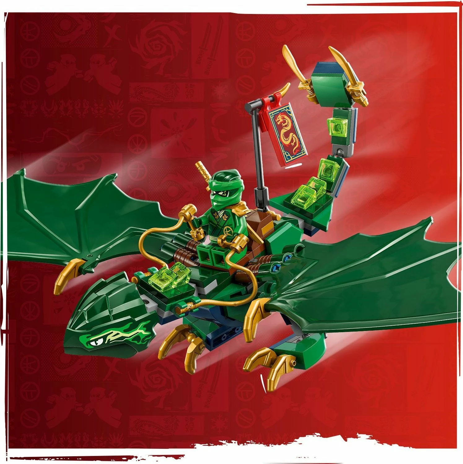 Set LEGO NINJAGO 71829 Lloyd's Green Forest Dragon, 128 pjesë, 6+, jeshile