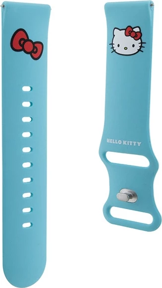 Rrip silikoni për smartwatch Hello Kitty Silicone Kitty Head, 22mm, kaltër