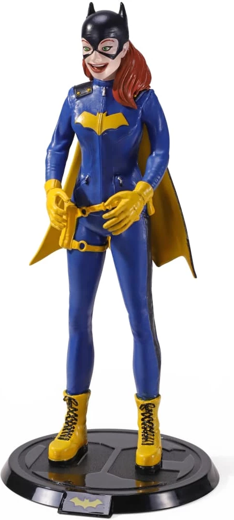 Figurinë Bendyfigs DC Batgirl (Comic) Noble Collection, 19 cm, blu/verdhe, me stand