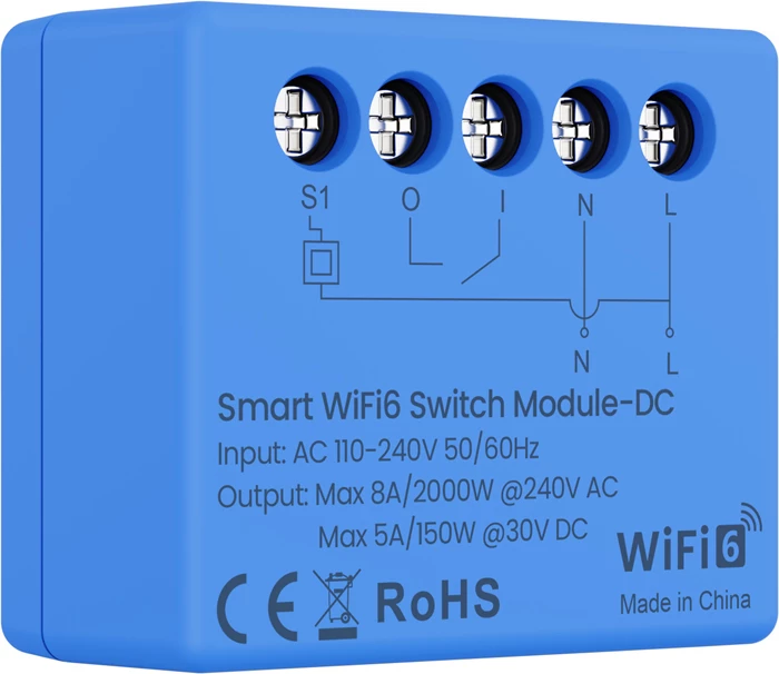 Modul switch smart Avatto WSM20DC Wi‑Fi 6, relé pa potencial, 8A/2000W