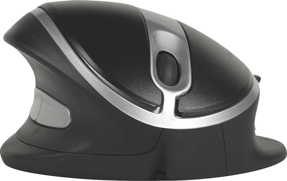 Maus BakkerElkhuizen Oyster Mouse, vertikal ergonomik, 1200 DPI, USB-A, ambidextrous, i zi/argjendtë