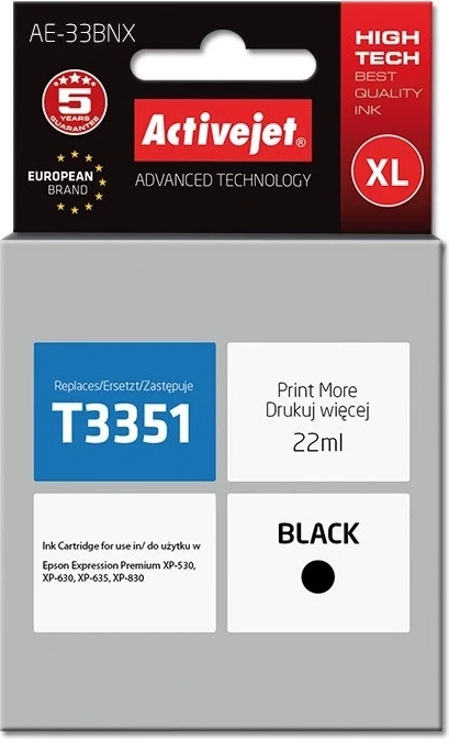 Ngjyrë zëvendësuese Activejet AE-33BNX për printer Epson, 22 ml