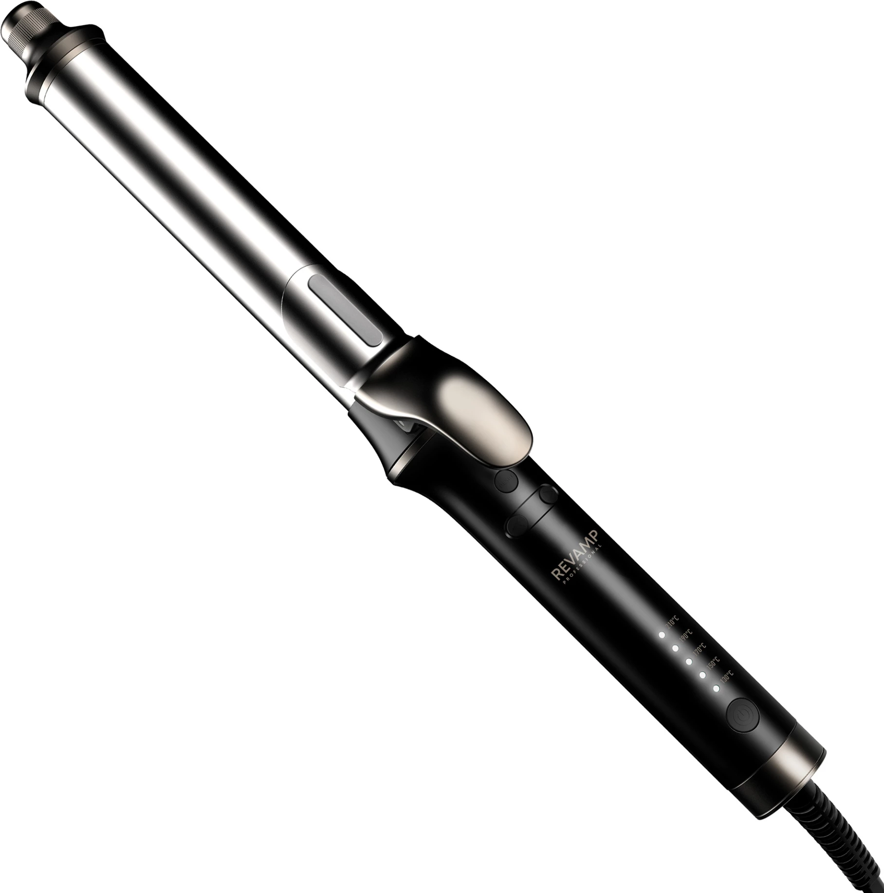 Hekur për kaçurrela Revamp Auto Revolve Soft Curler CL-3000 32mm, cilindër 15cm, jonizim, rrotullim automatik, me dorezë termike, e zezë/argjend