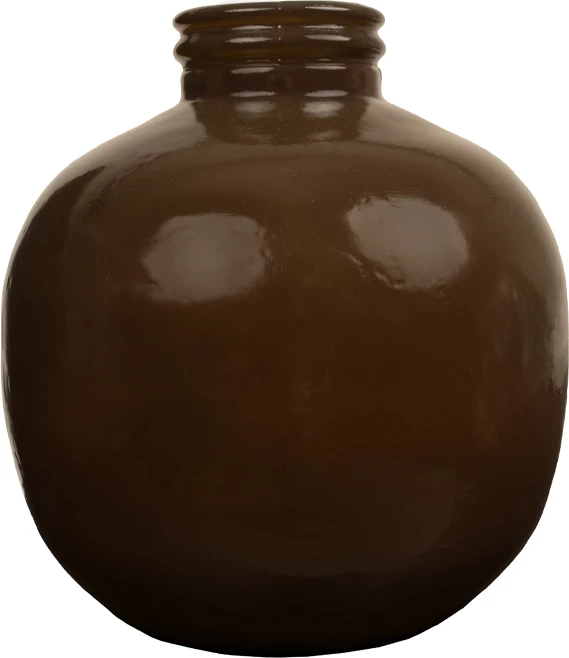 Vazo Crushed Caramel, qelq i ricikluar, 32x32x35cm, ngjyrë karamel