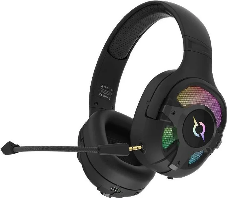 Kufje AQIRYS ARA, Wireless&BT+Wired, për lojtarë, ngjyrë e zezë