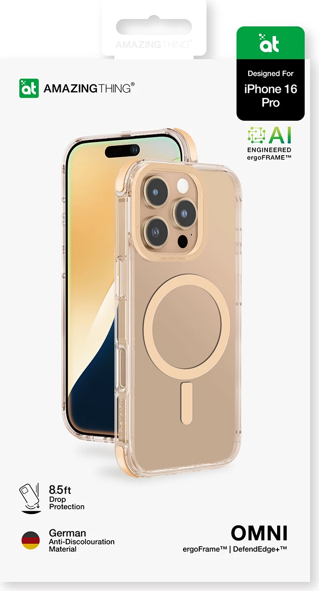 Mbështjellës AmazingThing Omni Mag Case për iPhone 16 Pro, rozë e artë