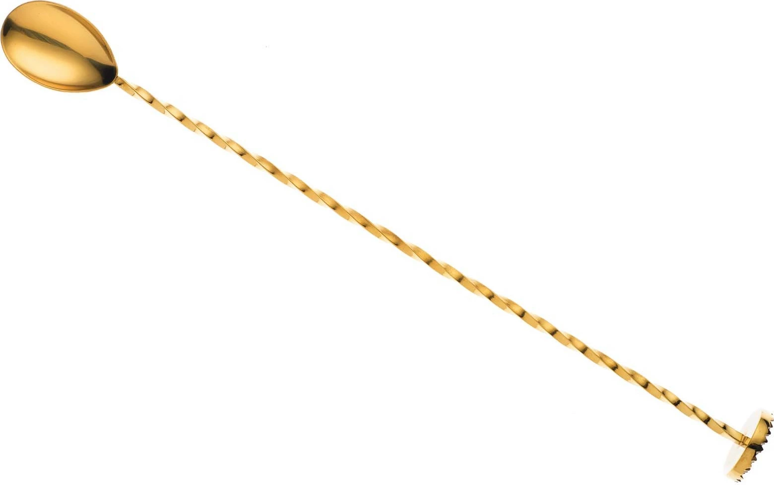 Lugë bari me muddler, BarFly, 300 mm, çelik inox 18/8, e veshur me ar, e artë