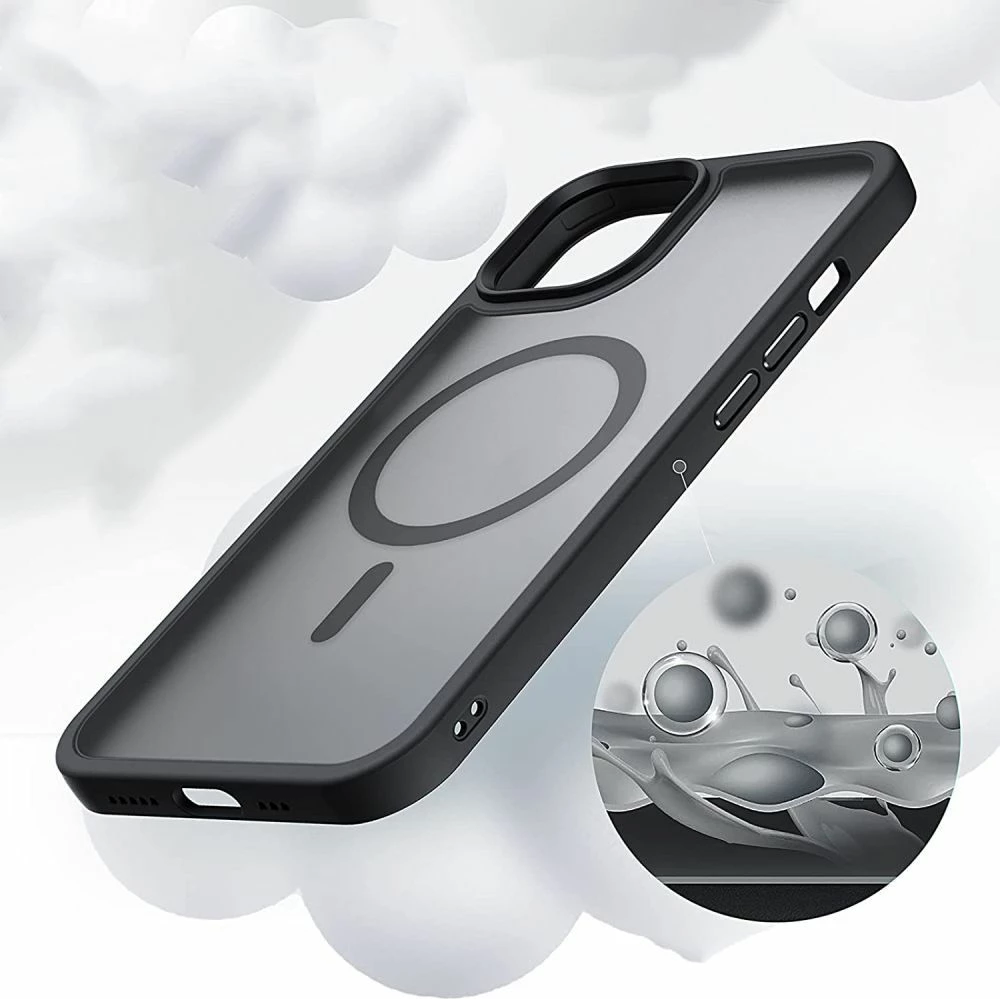 Mbështjellës Tech-Protect MagMat për iPhone 11 Pro, MagSafe, gjysmë-transparent, zi