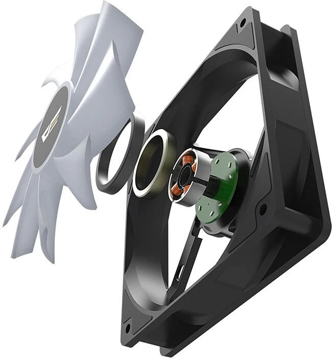 Kasë ventilator Darkflash CL12, 120x120 mm, LED, e zezë