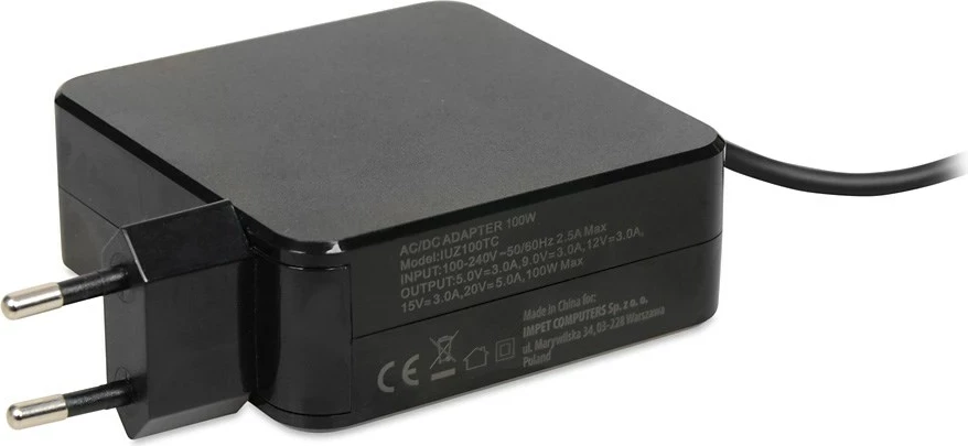 Karikues laptopi iBOX IUZ100TC, PD 100W, Chip E-mark, i zi