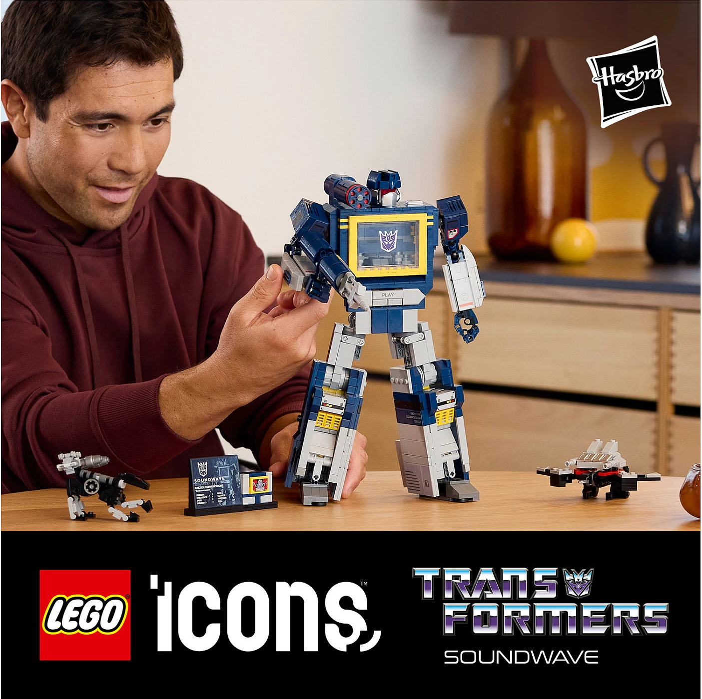 Set ndërtimi LEGO Icons Transformers Soundwave 10358, 1505 pjesë, 18+, multikolor