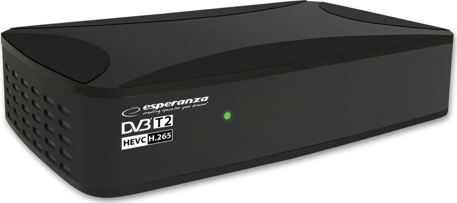 Tuner TV Esperanza EV108 DVB-T2 Full HD H.265/HEVC HDMI USB SCART, i zi