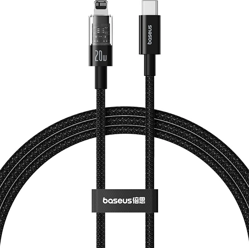 Kabllo Baseus Gem USB-C në iP, 1 m, 20 W, E zezë