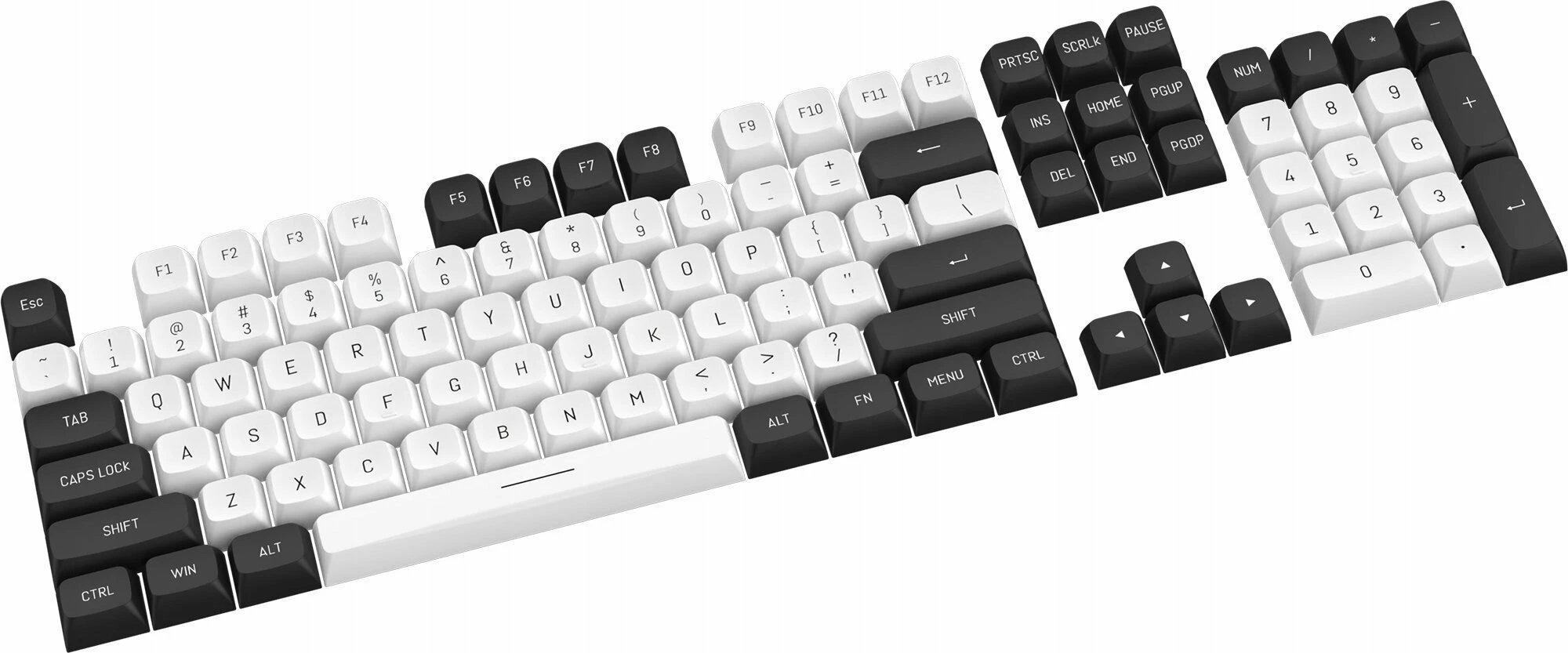 Set kapakësh tastesh Redragon A132 PBT Doubleshot 150 copë, bardhë/zi 2
