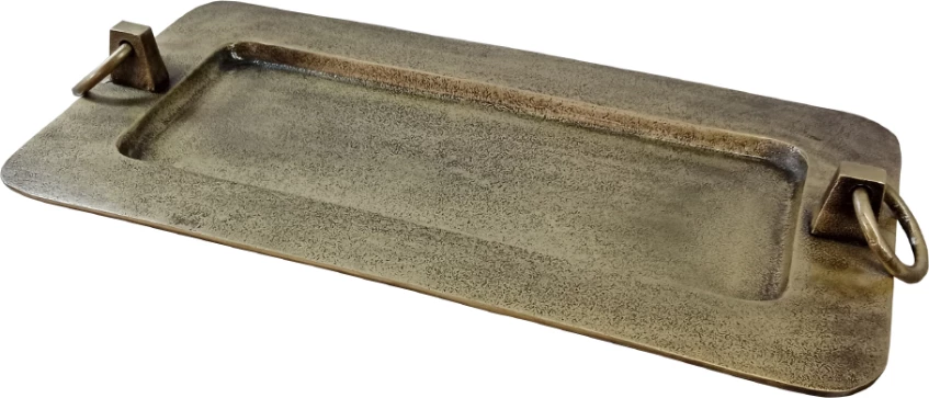 Tabaka dekorative KLIPPE, alumin, ngjyrë ari antik, 50x25x6 cm