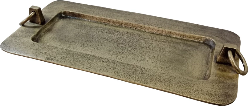 Tabaka dekorative KLIPPE, alumin, ngjyrë ari antik, 50x25x6 cm