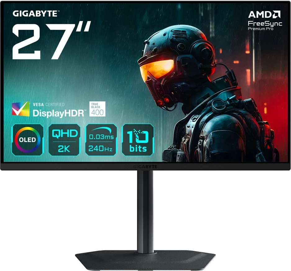 Monitor gaming Gigabyte MO27Q2, 27", OLED, QHD, 240Hz, i zi