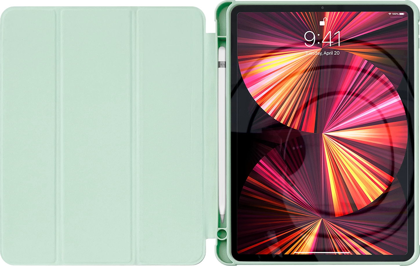 Mbështjellës tablet Hurtel për iPad Air 10.9" 2020/2022, me qëndrim, i gjelbër