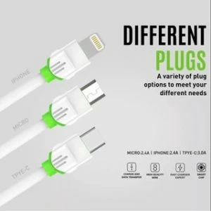 Kabllo e karikimit Ldnio Fast Charge & Data Sync Flat Cable