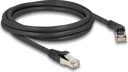 Kabllo rrjeti DeLOCK Cat6A RJ45, 2 m, S/FTP, 10Gbps, 45° e kënduar djathtas, e zezë