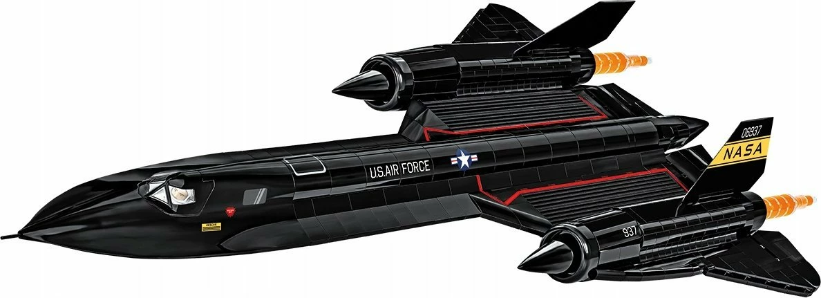 Set ndërtimi Cobi Lockheed SR-71 Blackbird Executive Edition, 1424 pjesë, shkallë 1:48, 71 cm, e zezë, me 2 figura pilot dhe stendë