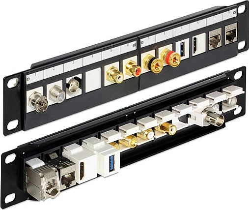 Patch panel DeLOCK 43259, 10", 12 porta Keystone, 255 mm, i zi