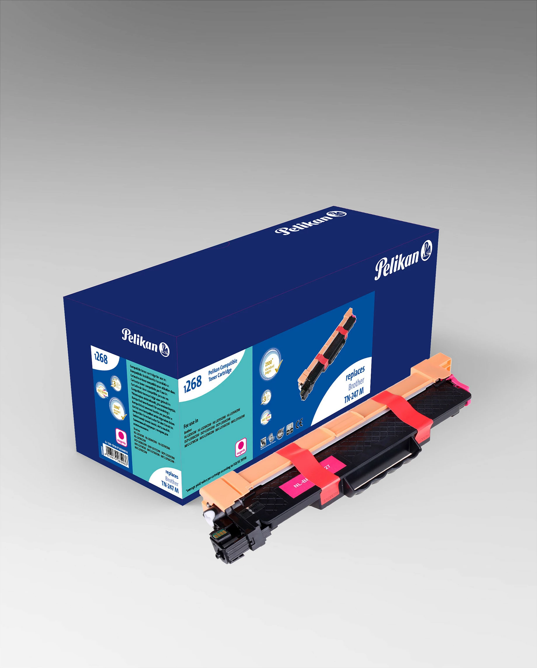 Toner Pelikan TN247M, kompatibil për Brother, magenta, 2300 faqe