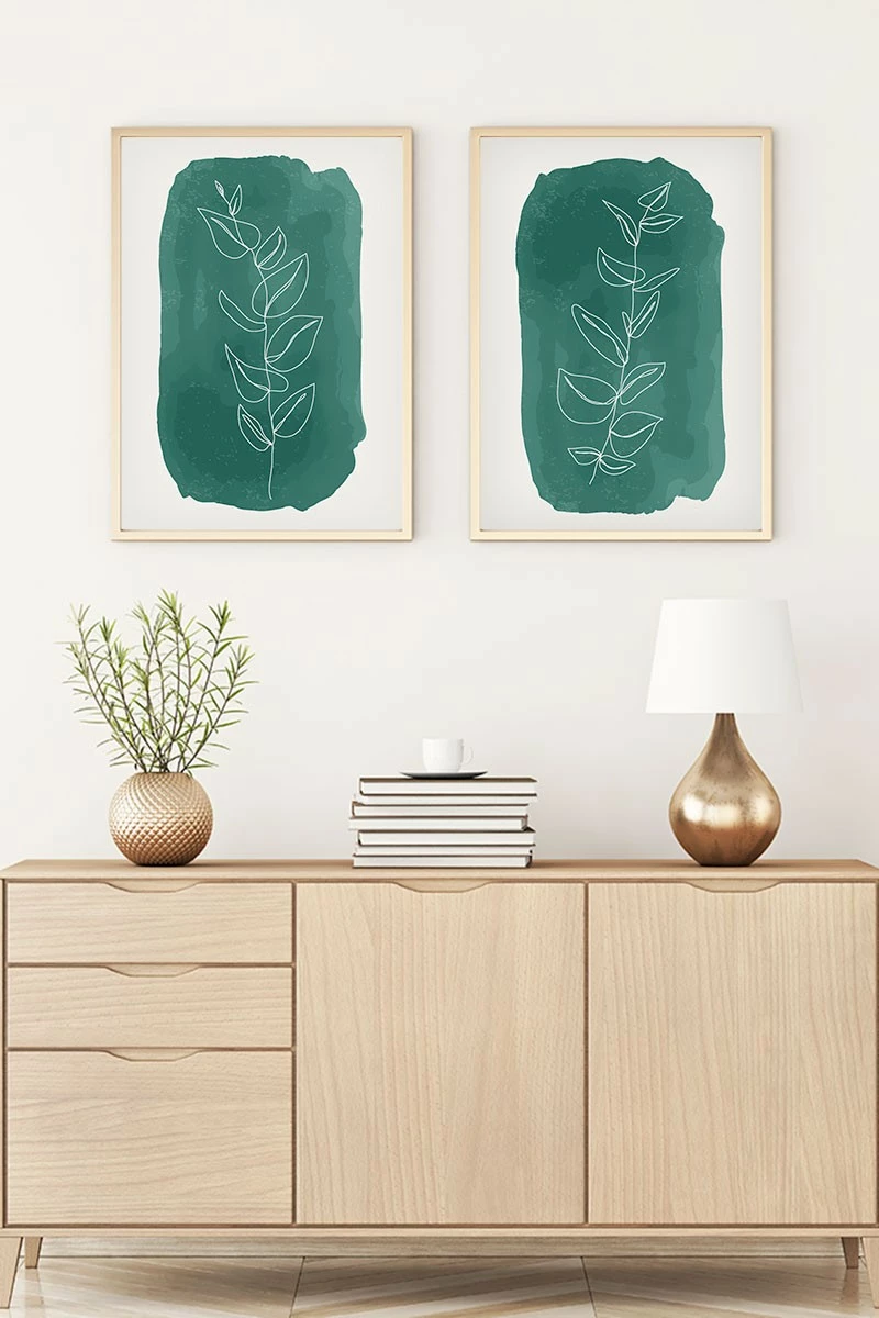 Pikturë dekorative me kornizë MDF (2 copë), Wallity, Huhu89, 70x50