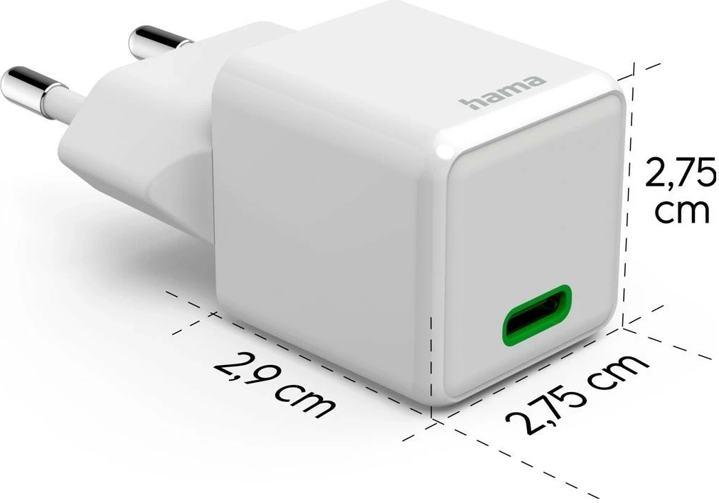 Karikues rrjeti Hama supermini 20W PD/QC 1x USB-C i bardhë