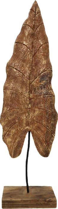 Dekorim tavoline gjethe Lopi Inart, dru mango-hekur, 23x9x77.5 cm