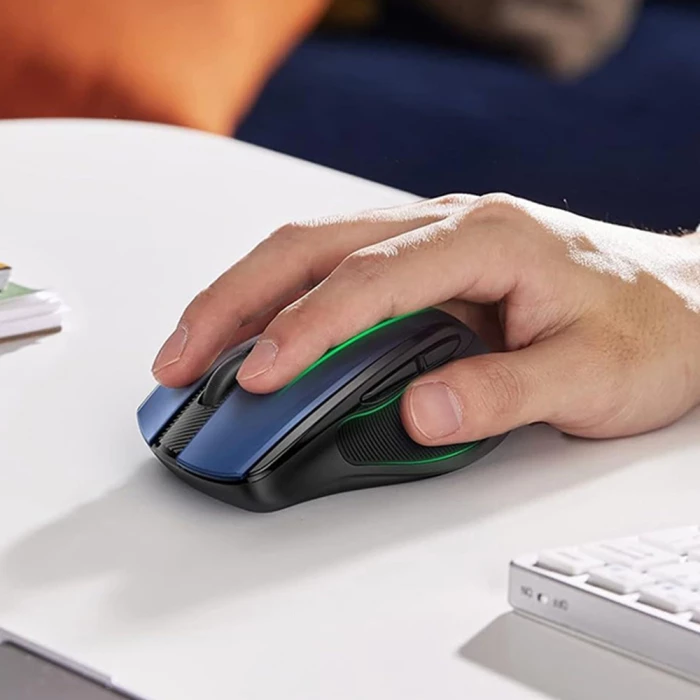 Maus wireless UGREEN MU006, Bluetooth 5.0 + 2.4 GHz me USB receiver, 800-4000 DPI, 5 butona, blu