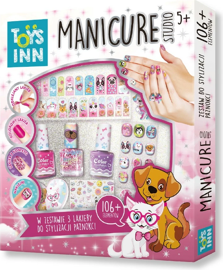 Set manikyr Stnux Manicure Studio STN7601 për fëmijë, 3 llakë, shumëngjyrësh