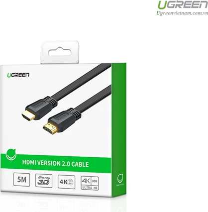 Kabllo HDMI 2.0 UGREEN 50820 3m e sheshtë 4K@60Hz e zezë, në kuti