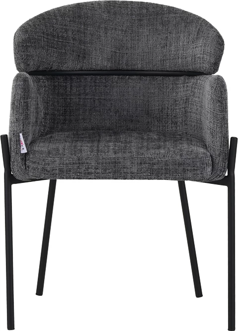 Karrige Tolerse Inart, ngjyrë gri e lehtë, këmbë metalike të zeza, 58x57x80cm