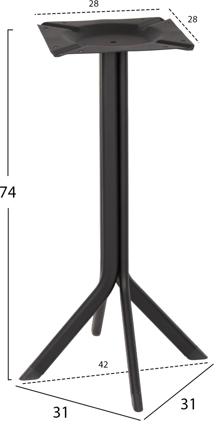 Bazë tavoline FH5919 metalike e zezë 31x31x74Hcm