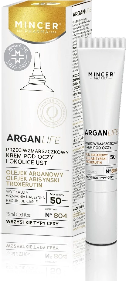 Krem anti-rrudhë për sy dhe buzë Mincer Pharma ArganLife No.804 për femra 15ml