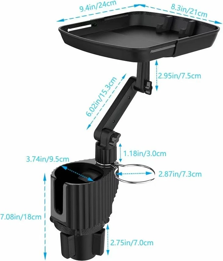 Mbajtëse filxhani për veturë Tech Time Cup Holder with Tray For Car Moun