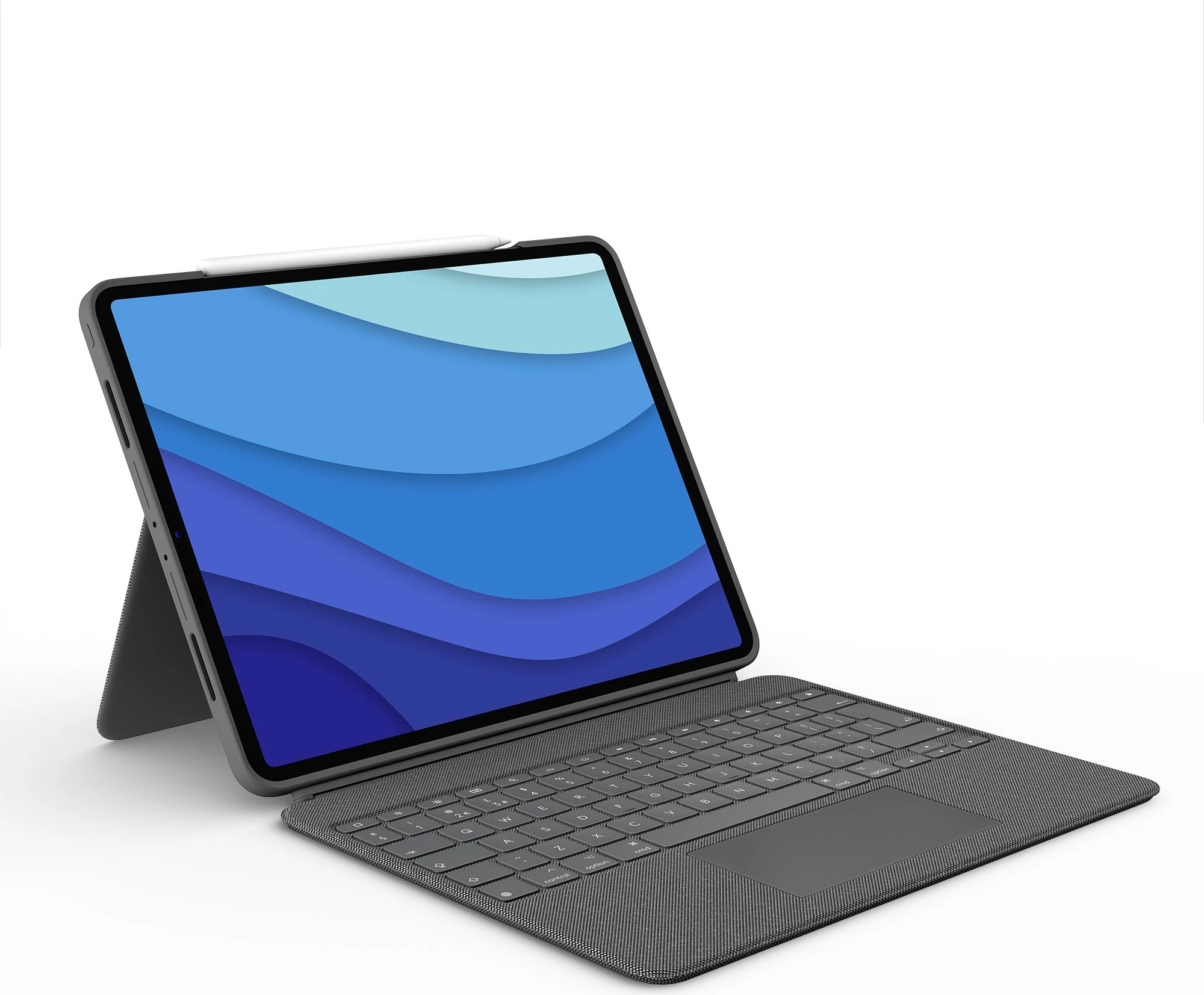 Tastierë me trackpad Logitech Combo Touch, QWERTY UK International, për iPad Pro 12.9, Oxford Grey